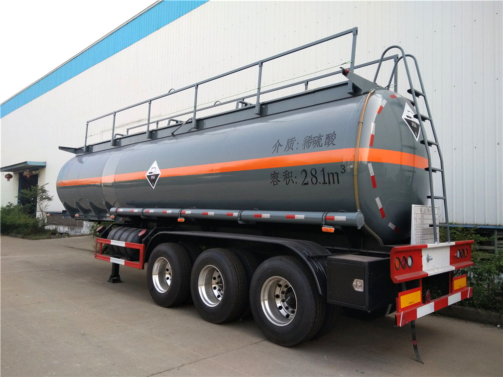 Flammable and corrosive goods tank-type 3-axle semi-trailer transport vehicle Euro III