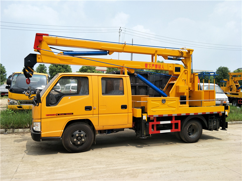(12 meters, blue license plate) Jiangling double-row folding-arm aerial work vehicle