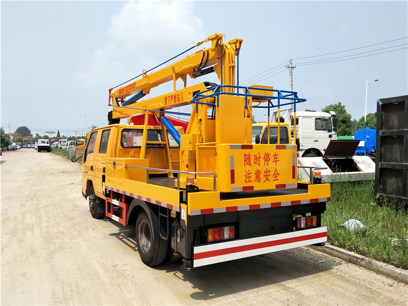 (12 meters, blue license plate) Jiangling double-row folding-arm aerial work vehicle