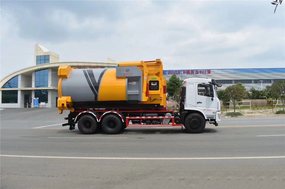 【18 models】 Dongfeng bottom-mounted rear dual-axle telescopic boom garbage truck