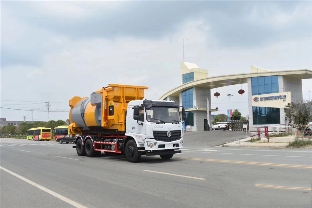 【18 models】 Dongfeng bottom-mounted rear dual-axle telescopic boom garbage truck