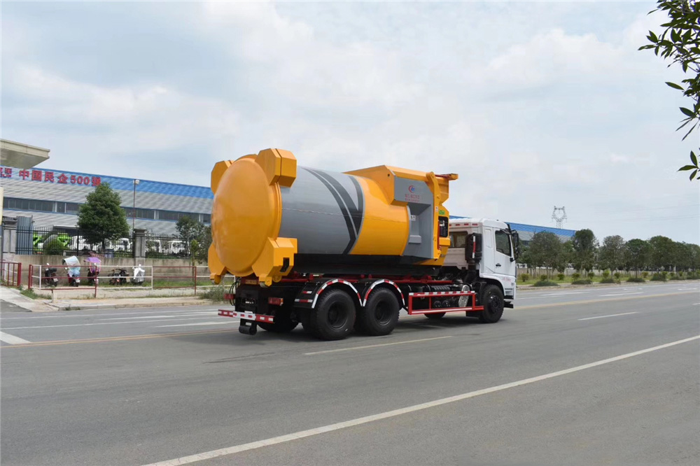 【18 models】 Dongfeng bottom-mounted rear dual-axle telescopic boom garbage truck