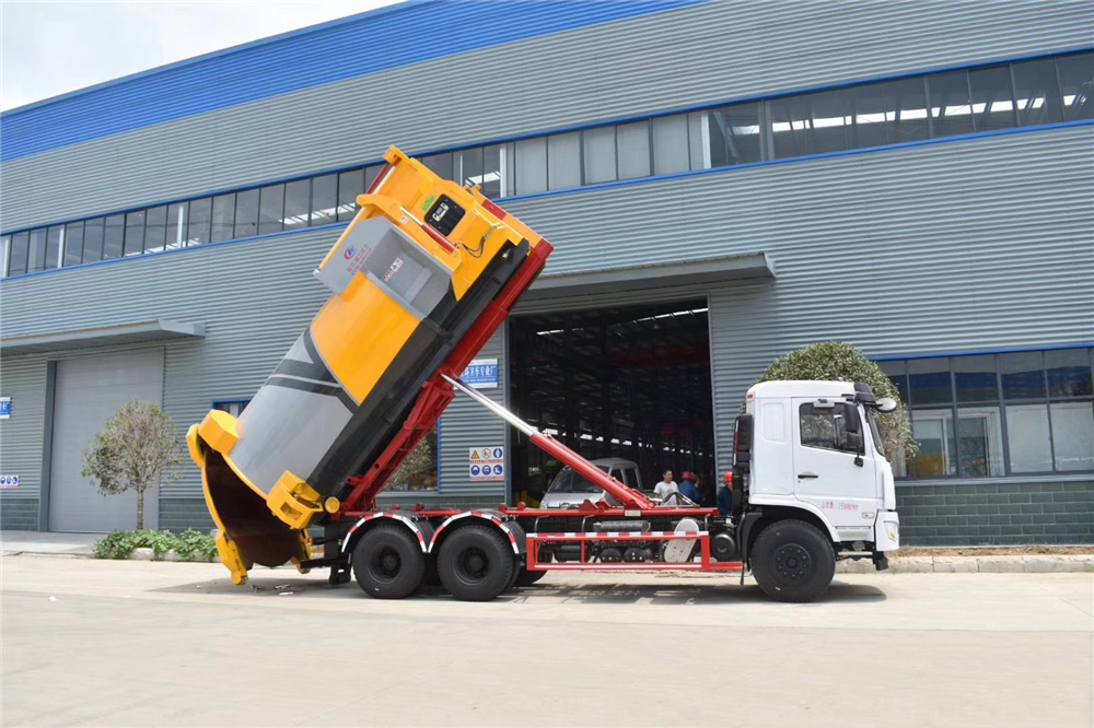 【18 models】 Dongfeng bottom-mounted rear dual-axle telescopic boom garbage truck