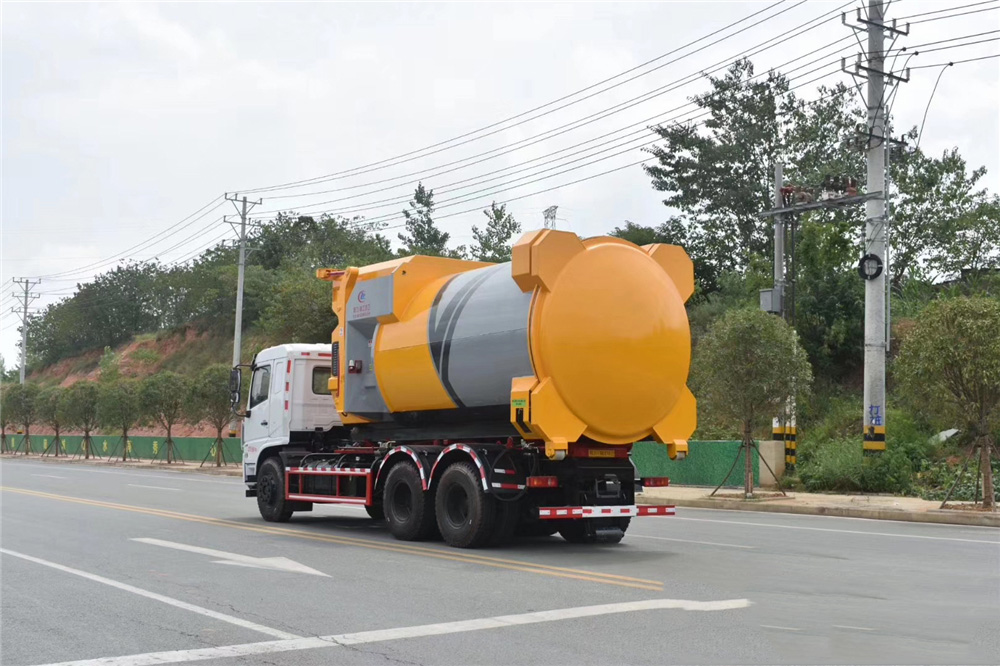 【18 models】 Dongfeng bottom-mounted rear dual-axle telescopic boom garbage truck