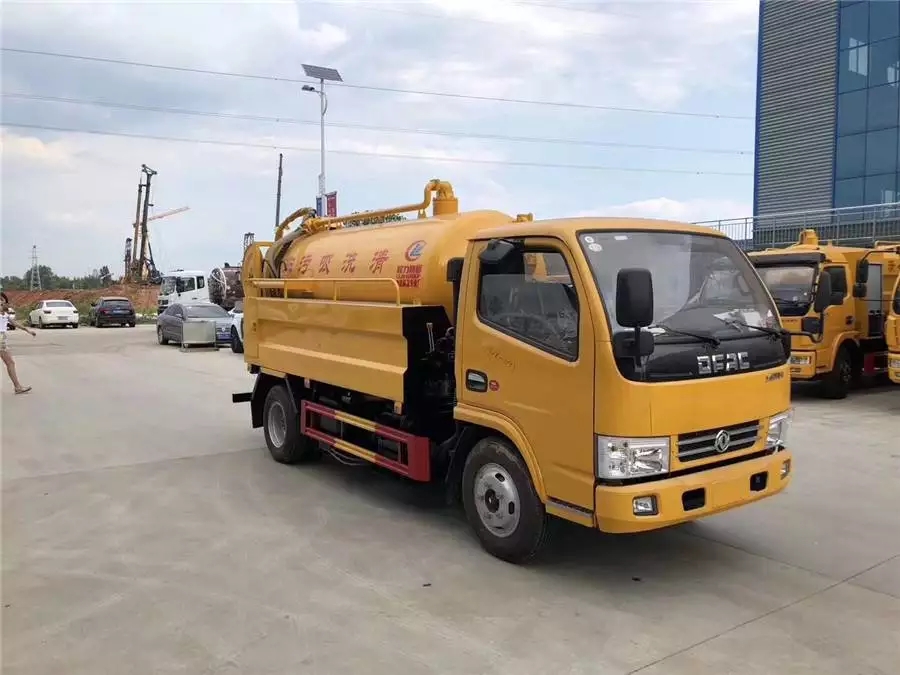 Five-party blue plate cleaning and sewage suction vehicle