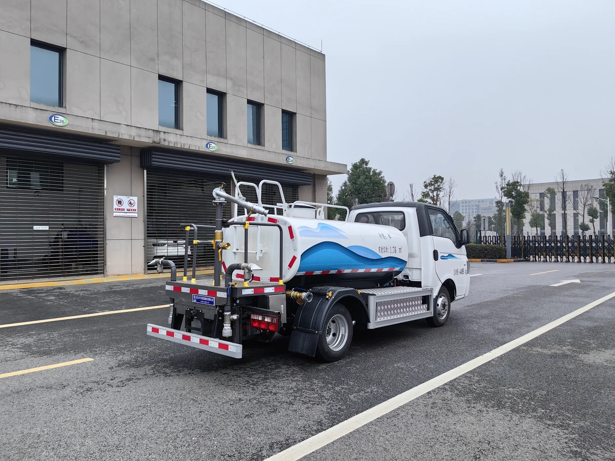 4.5-ton all-electric water tanker - with a 57.6 kWh battery mounted on the side.