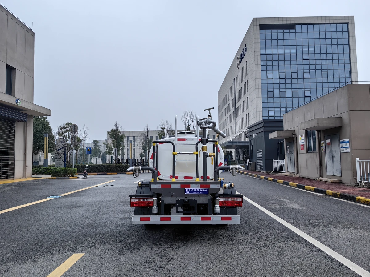4.5-ton all-electric water tanker - with a 57.6 kWh battery mounted on the side.