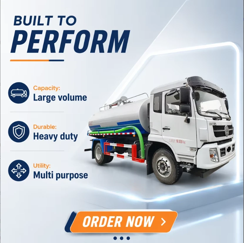 Dongfeng  Manual Septic Cleaning Sewage Suction Truck 6000L-13000L Fecal Vacuum Truck