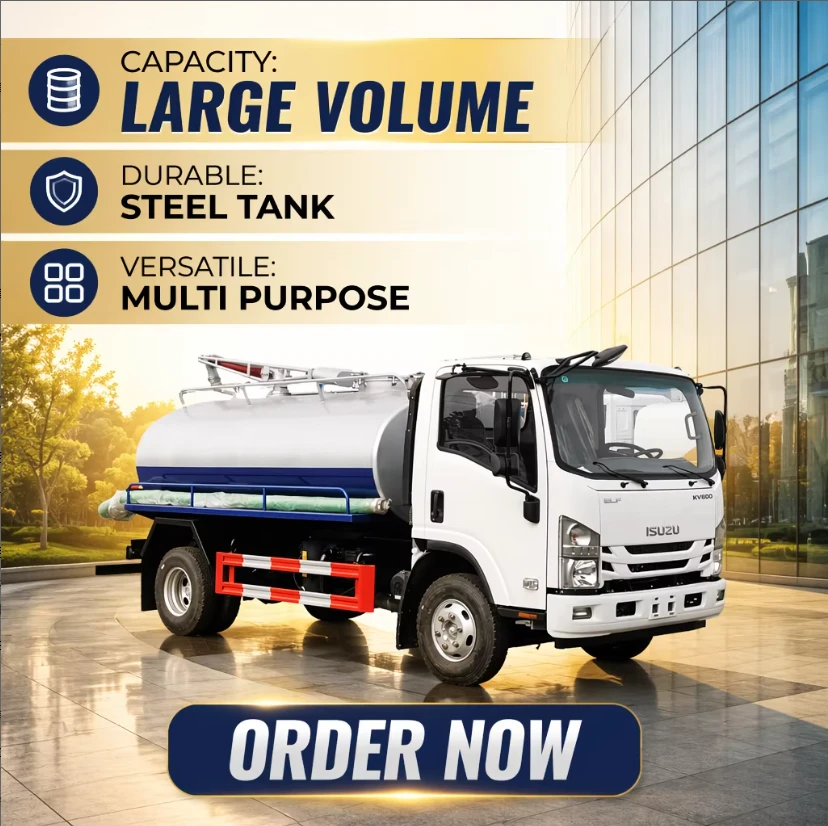 Isuzu ELF 700P 4x2 RHD 10000L Tank Sewage Fecal Suction Truck with Italian JUROP Manual Diesel Vacuum Pump Export Chassis