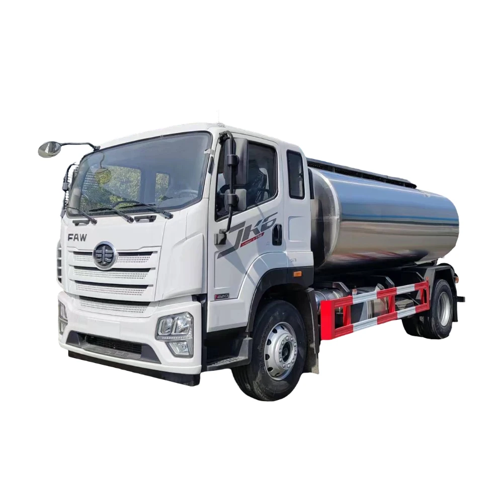 FAW Custom Stainless Steel Milk Tanker Diesel Fuel Manual Transmission New Condition Low Emission Delivery Vehicle