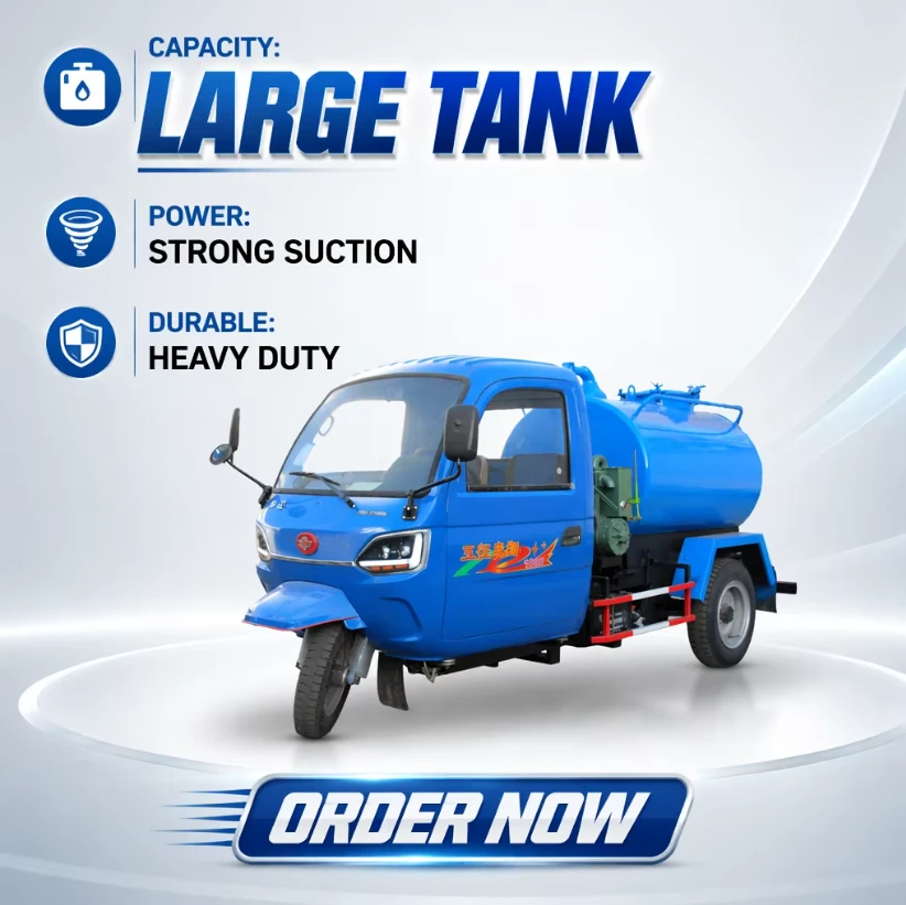 "1500 Liters Mini Fecal Suction Truck with Manual Transmission & Diesel Fuel"