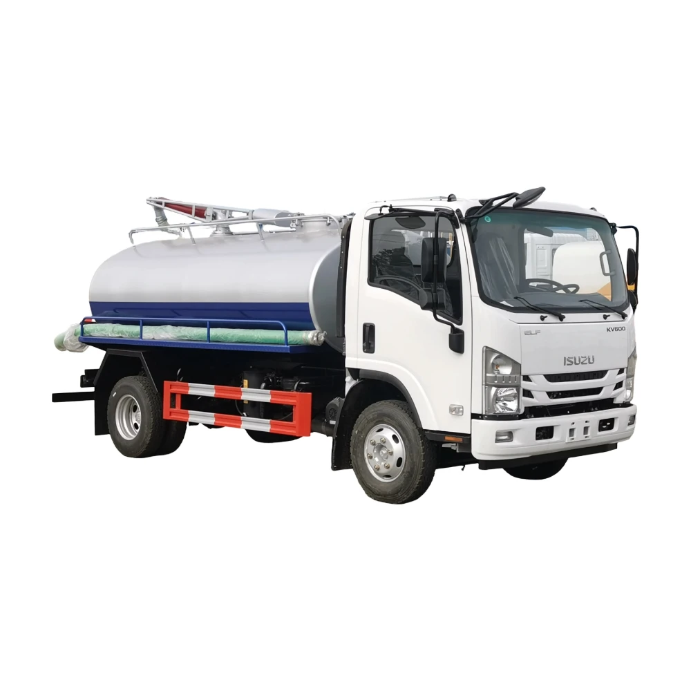 Isuzu ELF 700P 4x2 RHD 10000L Tank Sewage Fecal Suction Truck with Italian JUROP Manual Diesel Vacuum Pump Export Chassis