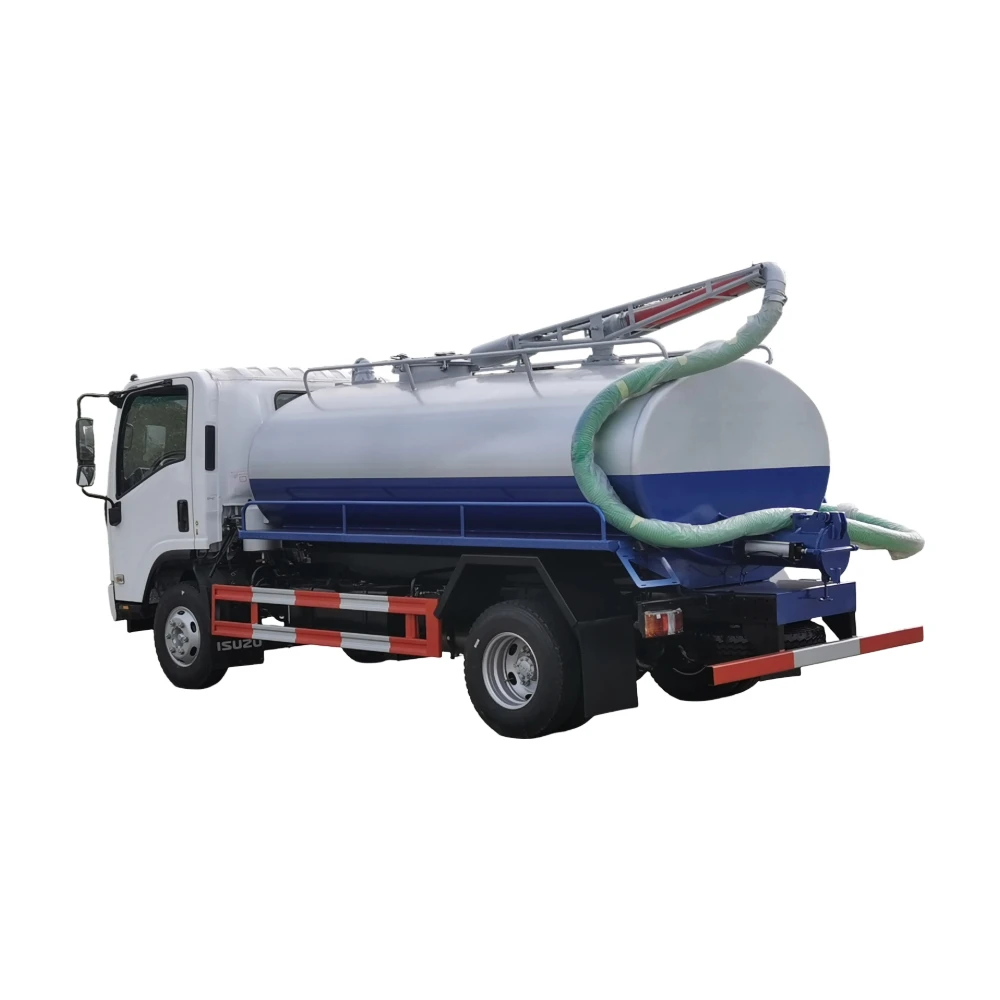 Isuzu ELF 700P 4x2 RHD 10000L Tank Sewage Fecal Suction Truck with Italian JUROP Manual Diesel Vacuum Pump Export Chassis
