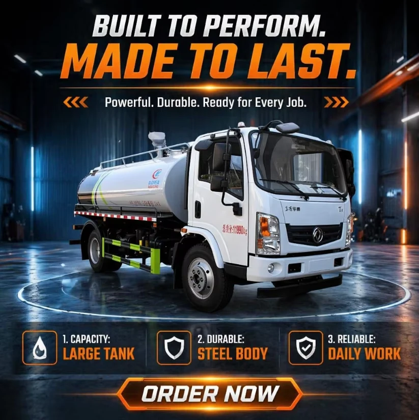 Factory Direct Sale of Dongfeng Huashen 8-ton Sewage Suction Truck. Underground Pipeline Sewage Suction and Discharge.