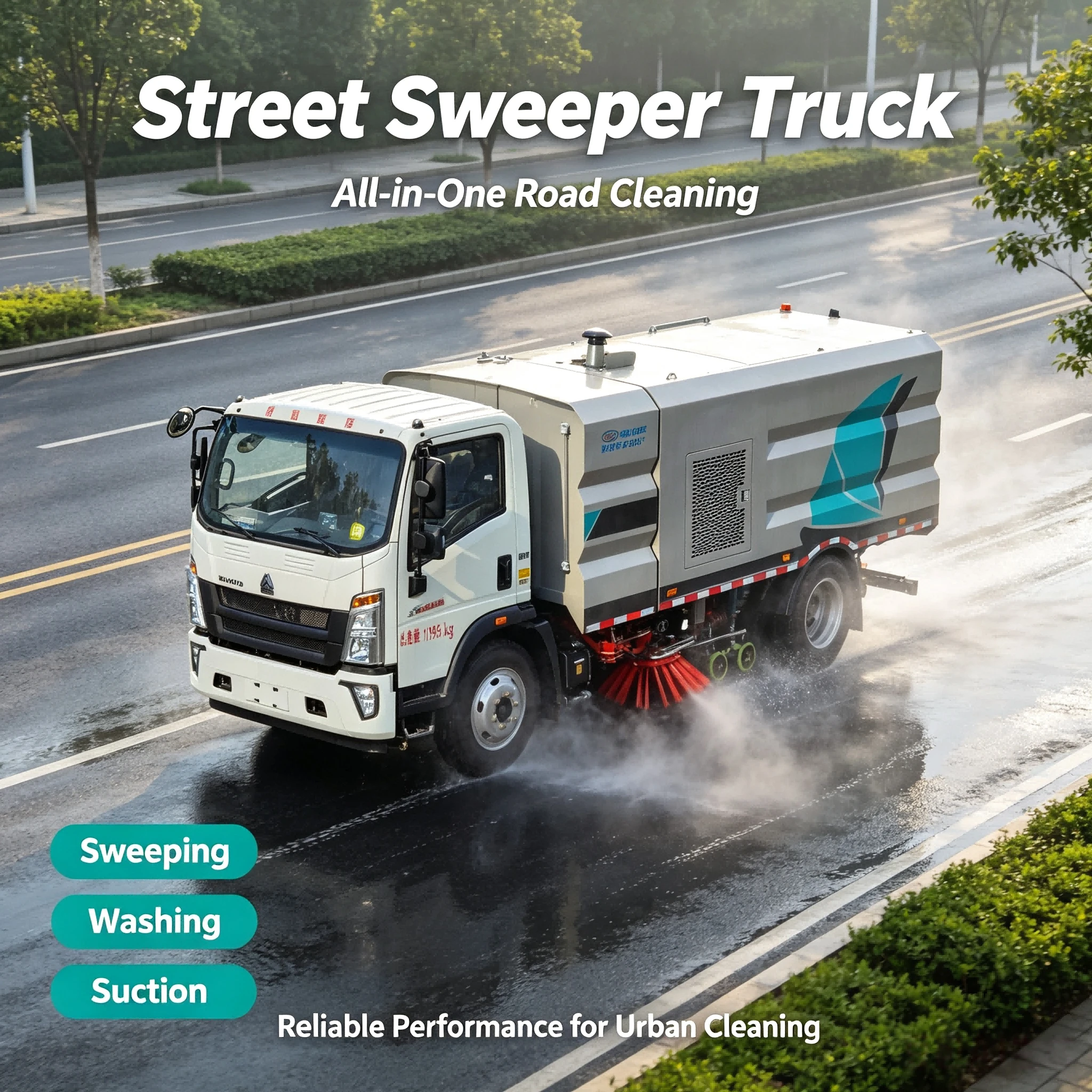 CL5182TXS6AGX Sinotruk TX Washing and Sweeping Vehicle with 220HP Engine Pump Gear