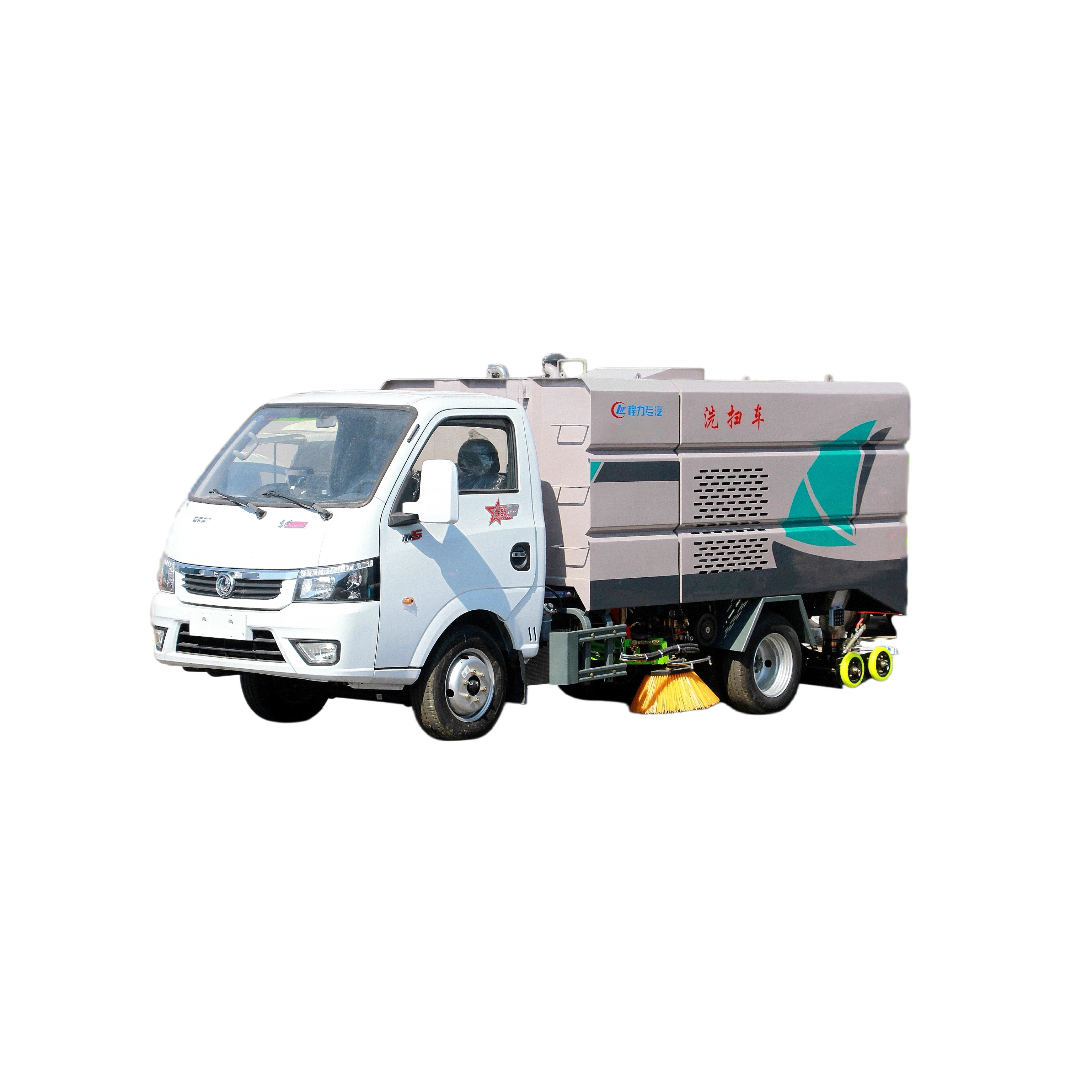CLW5040TXSBSL Dongfeng Tuyi Series Vehicle Washing and Sweeping Machine with Blue License Plate Engine-Powered Pump Gear System